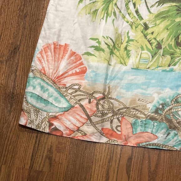 J. Jill Love Linen Dress Womens Large Palm Tree Sleeveless Pockets Tropical - Picture 8 of 8